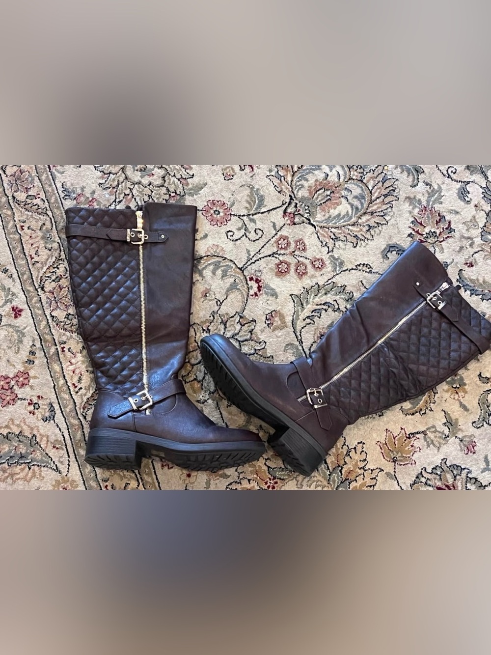 Size 9 Dream Pairs wide calf, tall riding boots in brown - like new